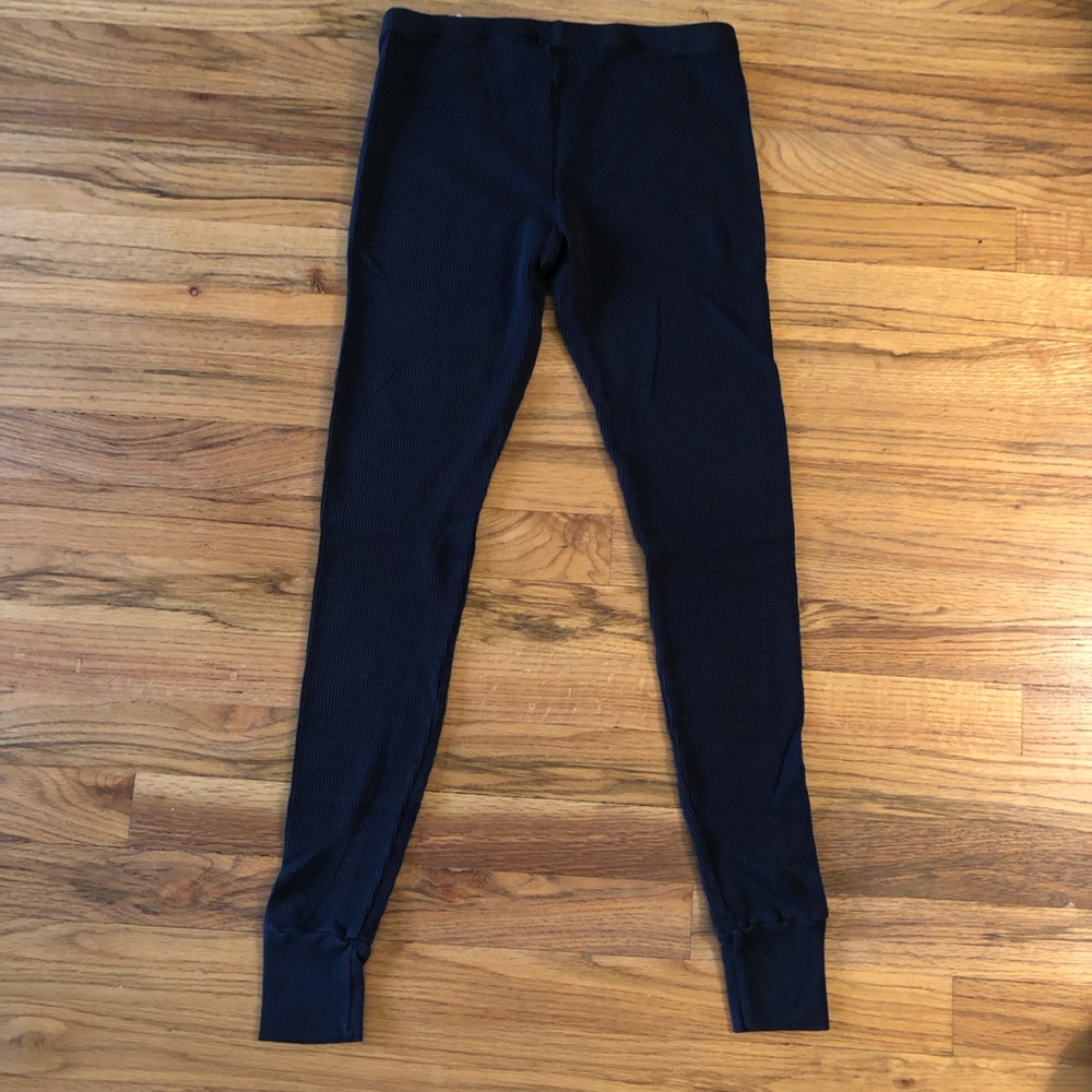 Splendid black leggings thermal long johns cropped ankle low rise small - Picture 9 of 9